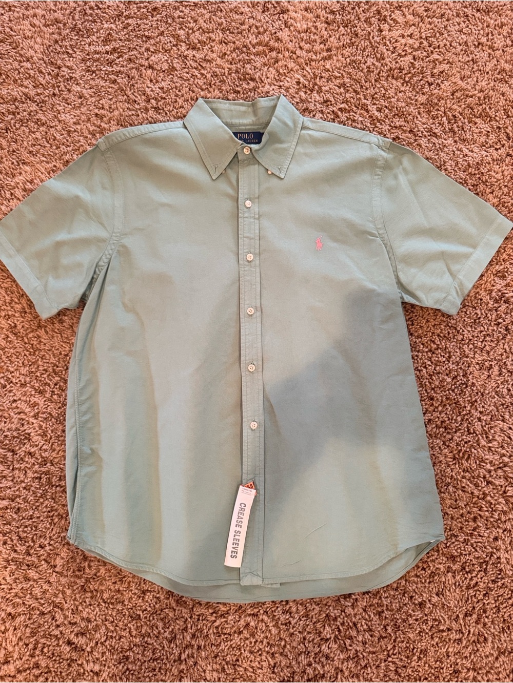 Polo by Ralph Lauren Short-Sleeve Button-Down Shirt in Seafoam